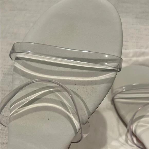 TKEES Women's White Sandals with Clear Straps - Picture 2 of 4